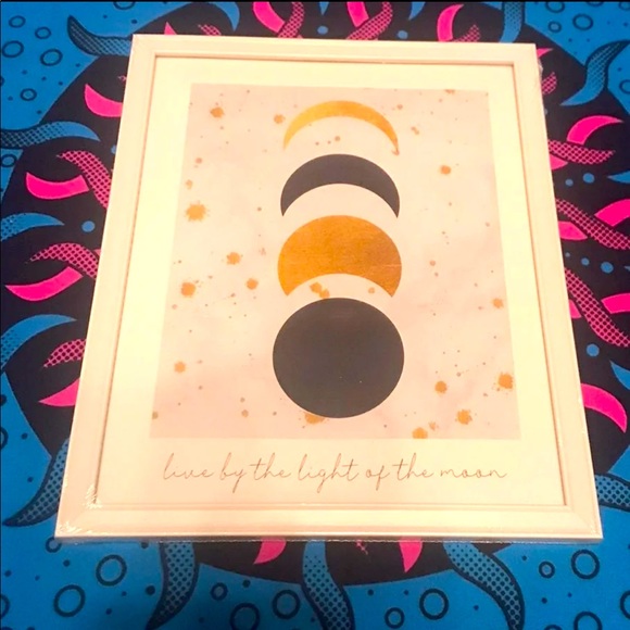 New "Live by the light of the moon" White Framed Wall Art - Picture 1 of 10